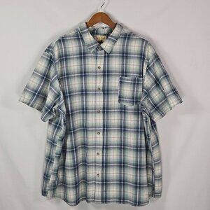 RedHead 4XL‎ Plaid Short Sleeve Button Shirt Cotton Bass Pro Outdoor Casual